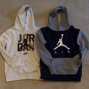 Nike Air Jordan Youth Hoodies - (White, Black and Brown) (White Gray Collection)